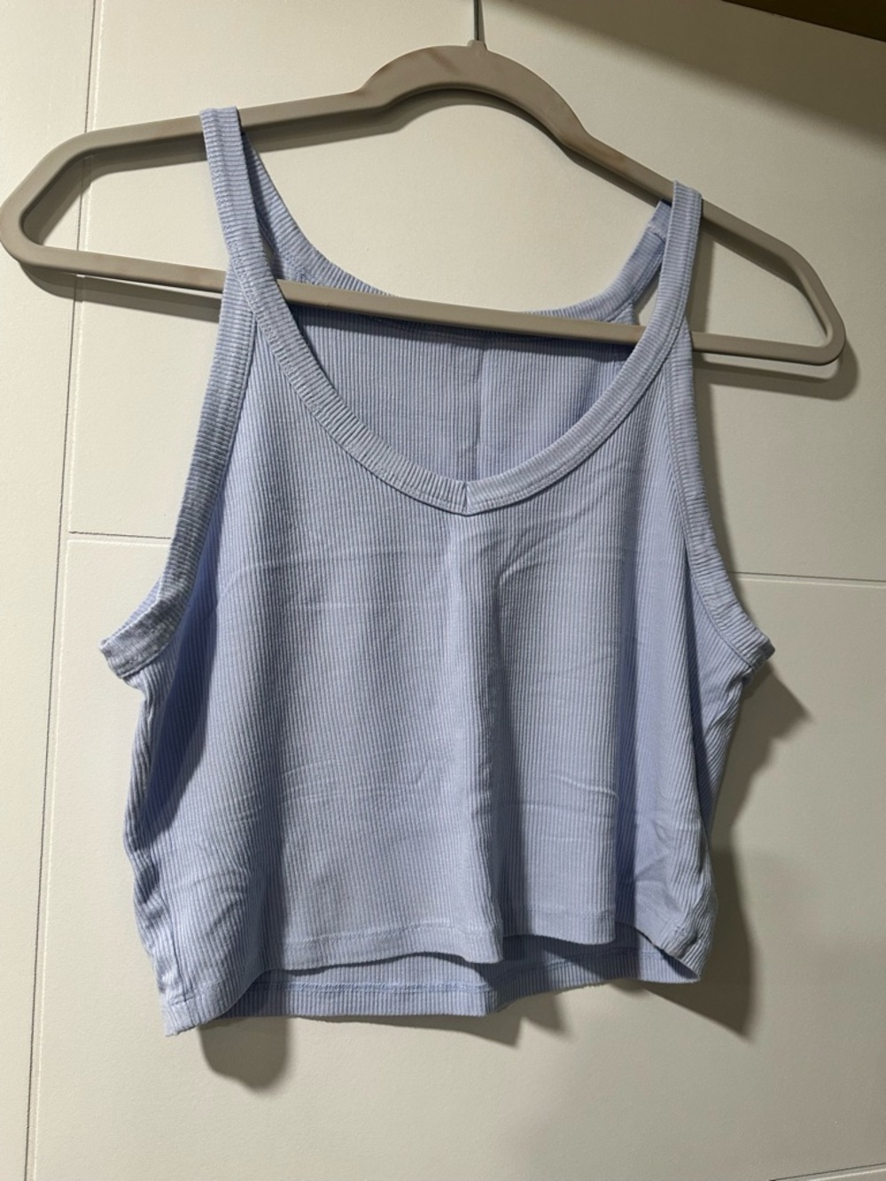 Light Blue Ribbed Women's Tank Top